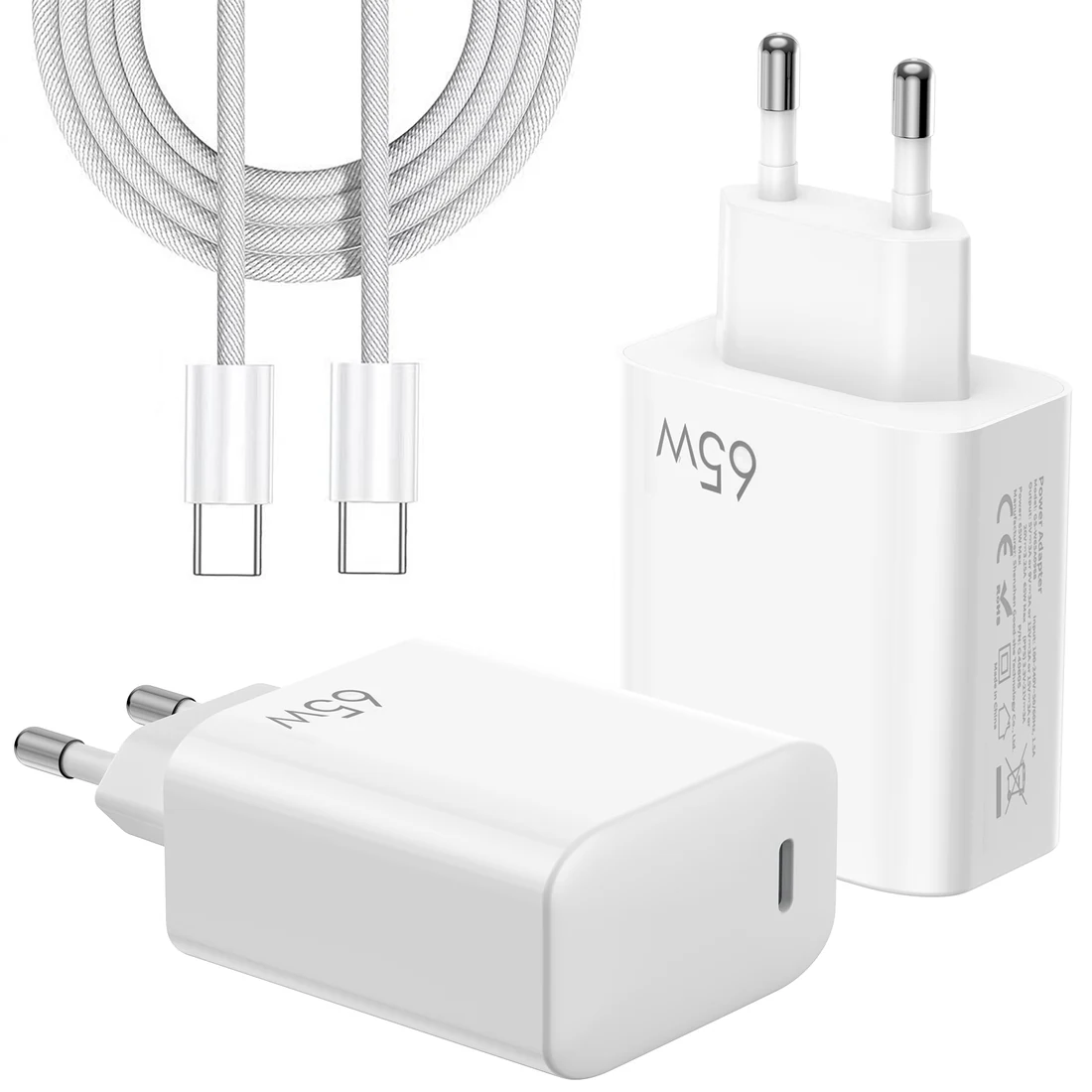 65W Charger · White, EU Plug