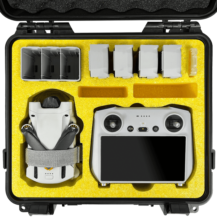 FPVtosky Waterproof Hard Case for DJI Mini 3/ Mini 3 Pro, Free Props Strap and MicroSD Card Case Included