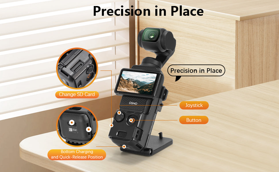 Magnetic Mount Stand and Gimbal Lens Protective Cover Combo for DJI Osmo Pocket 3, Upgraded Pocket3 Accessories Super Strong Magnet Suction Case Holder