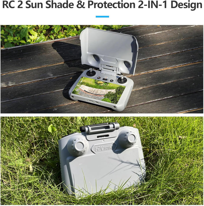 5-IN-1 Mini 4 Pro Accessories Bundle Kit, Dual Layer Mini 4 Pro Case, Sunshade Cover, RC 2 Lanyard, Propellers Holder, Lens Cap, 2*Screen Protector for DJI Min 4 Pro Accessories