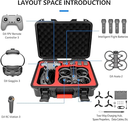 FPVtosky Hard Case for DJI Avata 2 Drone/Fly More Combo