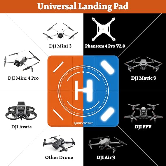 FPVtosky Drone Landing Pad, Universal Large 25.2"(64cm) Fast-fold Double Sided Waterproof Landig Pad