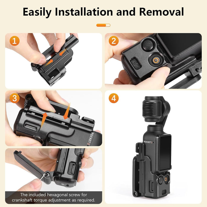 Magnetic Mount Stand and Gimbal Lens Protective Cover Combo for DJI Osmo Pocket 3, Upgraded Pocket3 Accessories Super Strong Magnet Suction Case Holder