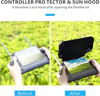 FPVtosky 2-in-1 DJI RC Plus Protective Cover Sun Hood + RC Plus Screen Protector Bundle