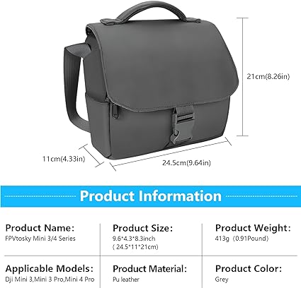 FPVtosky Shoulder Bag for DJI Mini 4 Pro/Mini 3 Pro Drone