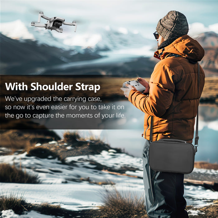 Neo Drone Case with Shoulder Strap, PU Leather Neo Travel Carrying Bag Storage Box for DJI Neo Fly More Combo and RC-N3 Controller, Battery Charging Hub Accesstories, Black