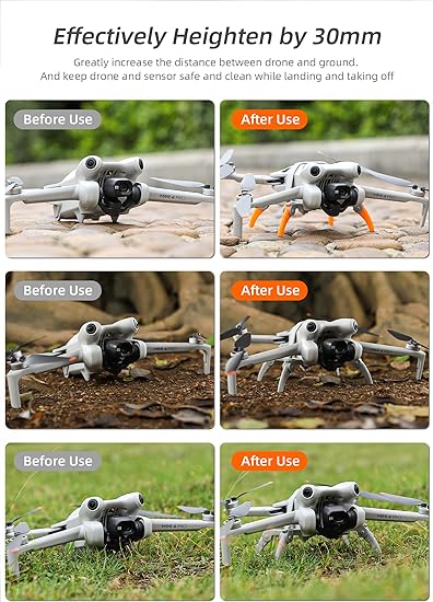 FPVtosky Landing Gear for DJI Mini 4 Pro Drone, DJI Mini 4 Pro Drone Spider Leg Foldable Extension Kit(Grey)