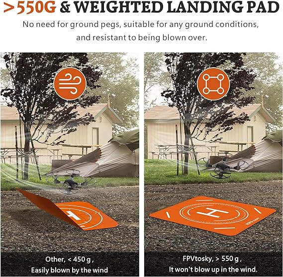 FPVtosky Drone Landing Pad, Universal Large 20"(51cm) Fast-fold Double Sided Waterproof Landig Pad