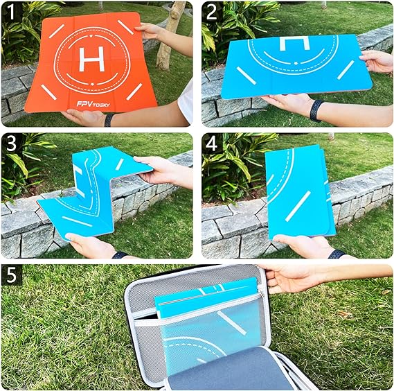 FPVtosky Drone Landing Pad, Universal Large 20"(51cm) Fast-fold Double Sided Waterproof Landig Pad