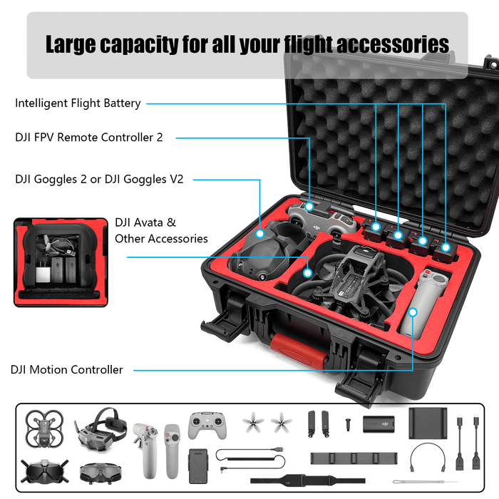 FPVtosky Hard Case for DJI Avata (DJI Goggles V2 / Goggles 2 / Goggles Integra)