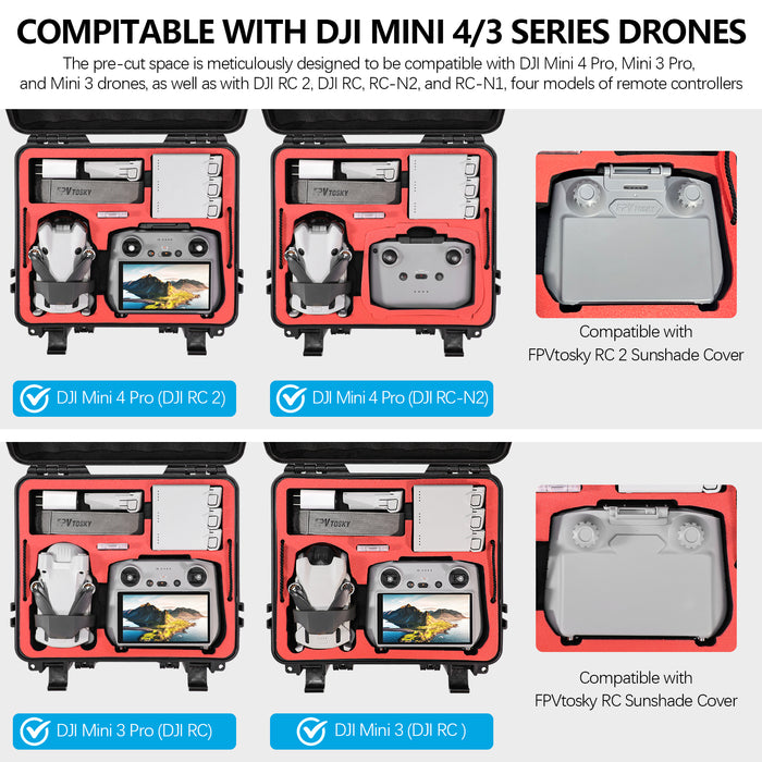 Dual Layer Hard Case for DJI Mini 4 Pro/Mini 3 pro,  Dual Layer Case for Mavic mini 4 pro with DJI RC/DJI RC 2 Controller, Travel Case for DJI Mini 4 Pro/Mini 3 Pro Accessories