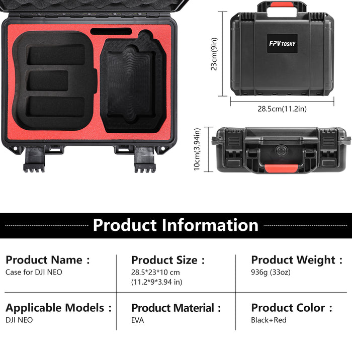 NEO Waterproof Hard Carrying Case for DJI Accessories, Travel Case for Fly More Combo (RC/N3 Controller), Premium Drone Hardcase