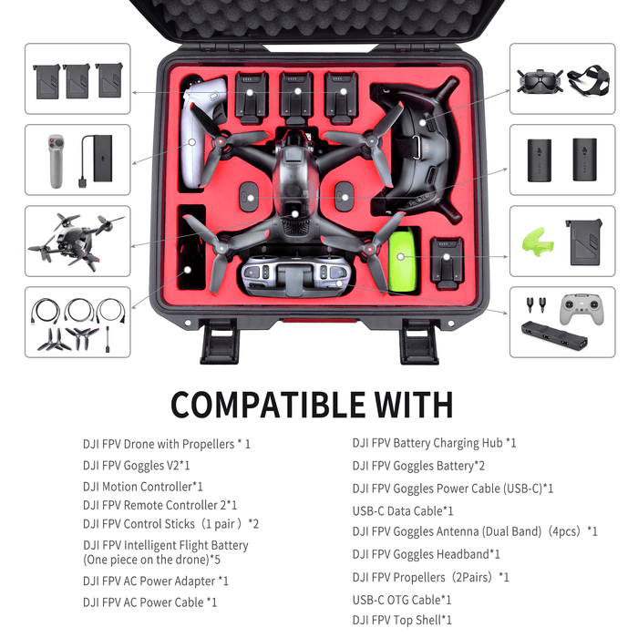 FPVtosky Professional Hard Case for DJI FPV