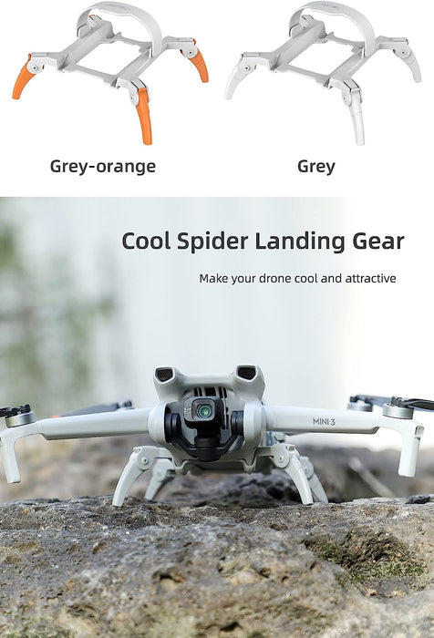 FPVtosky Landing Gear for DJI Mini 3, DJI Mini 3 Drone Spider Leg Foldable Extension Kit (Orange)