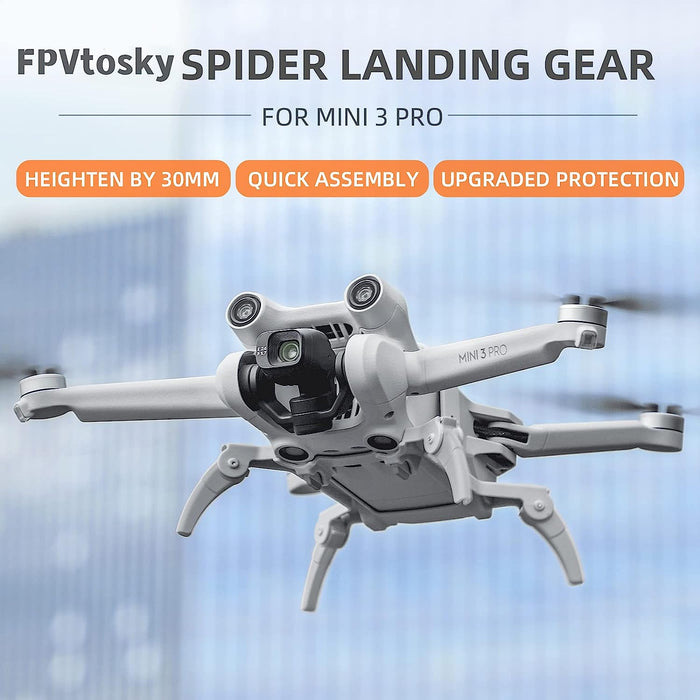 FPVtosky Landing Gear for DJI Mini 3 Pro, DJI Mini 3 Pro Drone Spider Leg Foldable Extension Kit (Grey)