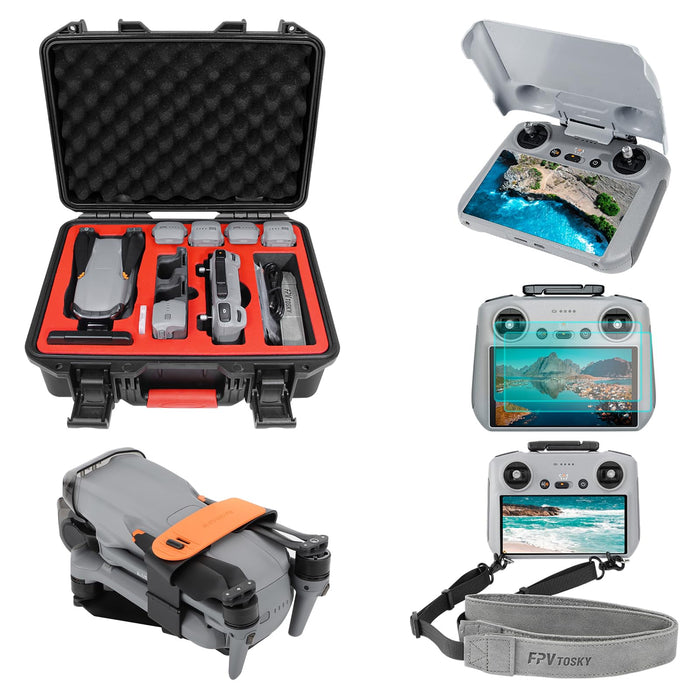 Air 3S/ Air 3 Accessories Bundle 5-IN-1 Accessories Kit, Include Hard Case, Neck Lanyard, Screen Protector, Sunshade Protective Cover, Propeller Holder for DJI Air 3S Accessories