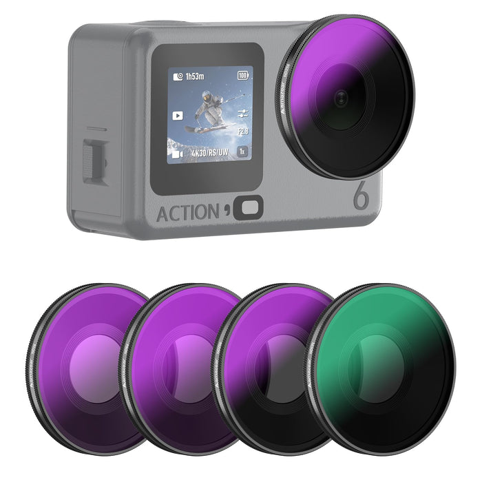 AMAZEAR ND & CPL Filters Set for DJI OSMO Action 6（ND16 + ND64 + ND256 + CPL）