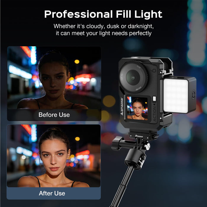 AMAZEAR Magnetic LED Video Fill Light for DJI Osmo Action 6