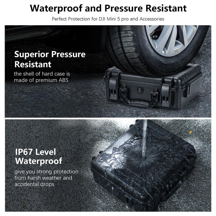 FPVtosky Waterproof  Hard Case for DJI Mini 5 Pro/Fly More Combo/Plus(4 colors)