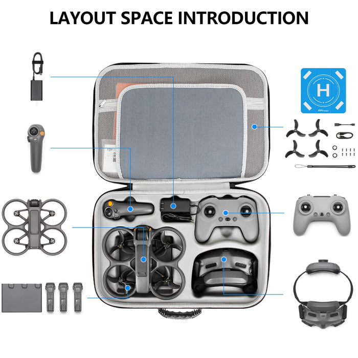 FPVtosky Avata 2 Carrying Bag for DJI Avata 2 Accessories, DJI Avata 2 Fly More Combo Hard Bag, Portable Travel Carrying Case for DJI Aavat 2 Drone Accessories