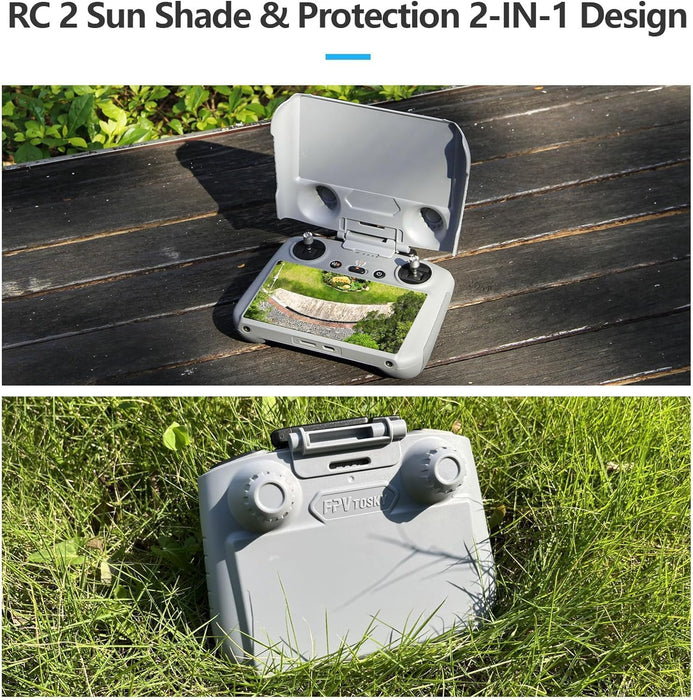 6-IN-1 Mini 4 Pro Accessories Bundle Kit, Dual Layer Mini 4 Pro Case, Sunshade Cover, RC 2 Lanyard, Propellers Holder, Lens Cap, 2*Screen Protector for DJI Min 4 Pro Accessories