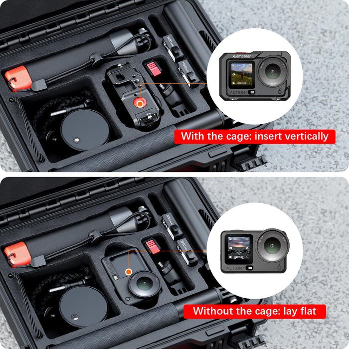 AMAZEAR Dual Layer Waterproof Hard Case for DJI OSMO Action 6