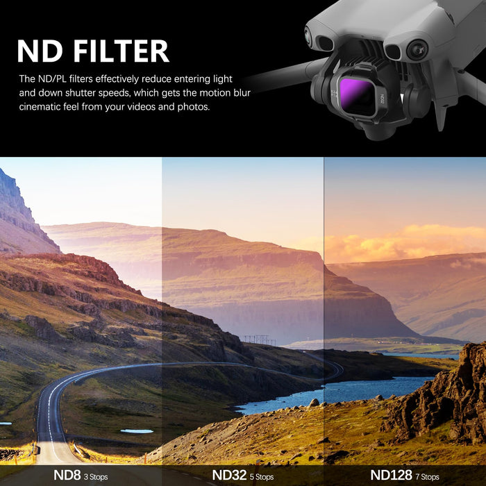 Mini 5 Pro ND Filter Set, Filters Kit Compatible with DJI Mini 5 Pro Accessories, 4 Pack (CPL, ND8, ND32, ND128)