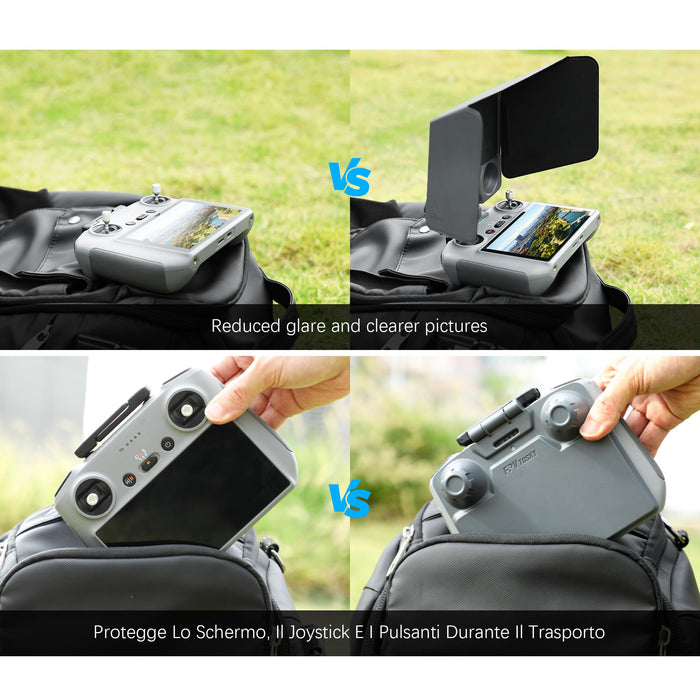 FPVtosky RC 2 Controller More Protector Kit for DJI Mini 4 Pro / Flip Accessories, Kit includes RC 2 Sun Hood Cover, RC 2 Lanyard, RC 2 Screen Protection x 2, RC 2 Accessories, Air 3 Accessories