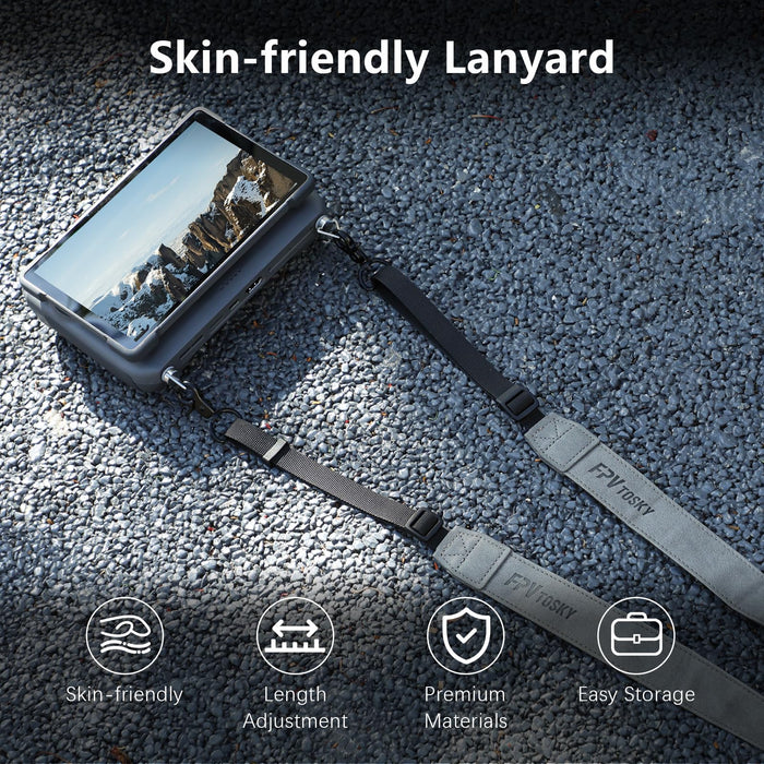 FPVtosky Lanyard & Screen Protector for DJI RC Pro 2, [2 Packs] HD Tempered Glass Film for DJI Mavic 4 pro Remote Controller Accessories [ONLY for RC PRO 2]