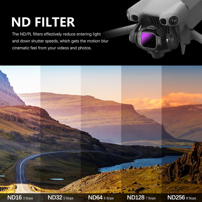 Mini 5 Pro ND Filter Set, Filters Kit Compatible with DJI Mini 5 Pro Accessories, 6 Pack (CPL, ND16, ND32, ND64, ND128, ND256)