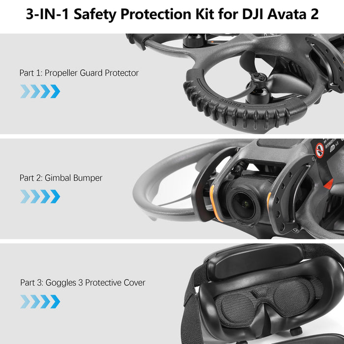 Avata 2 Waterpoof Hard Case + 3-IN-1 Avata 2 Safety Accessories Bundle Kit
