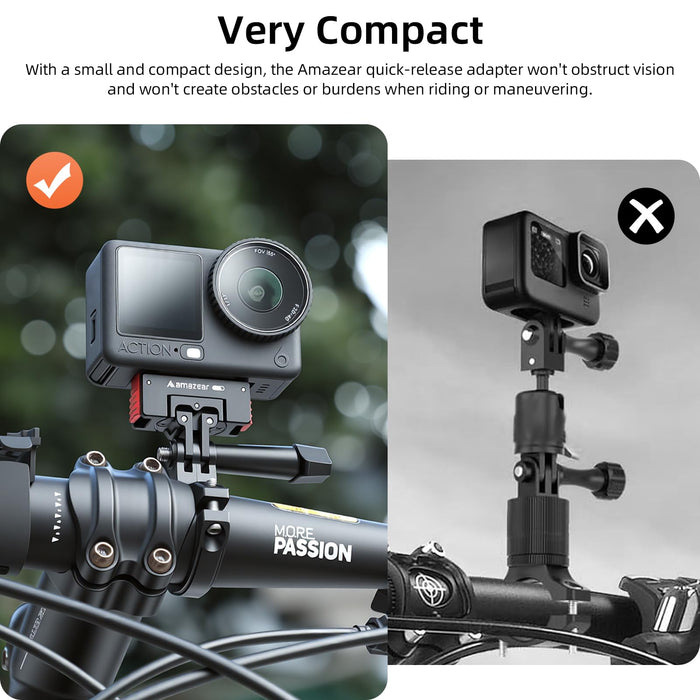 AMAZEAR Aluminum Alloy 360° Rotation Magnetic Quick-Release Mount for DJI OSMO Action 6 / Nano/Xtra Accessories