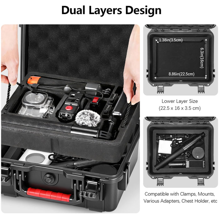 AMAZEAR Dual Layer Waterproof Hard Case for DJI OSMO Action 6