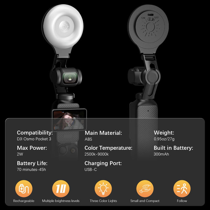 LED Light for DJI OSMO Pocket 3 Accessories