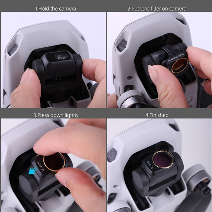 ND Filter ket for DJI Mavic Mini2/2SE/4K Drone, Mini 4K Lens Filter kit Accessories, 4 Pack-(CPL, MCUV, ND4, ND8)