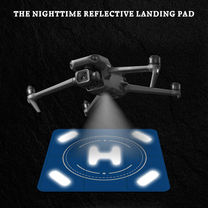 FPVtosky Nighttime Reflective Drone Landing Pad, Fast-fold Double Sided Waterproof Landig Pad Weighted for DJI Mini 5 Pro/ 4/3 Pro/Mini 4k / Mavic 4 / Air 3s/ Avata 2/ Neo/Flip