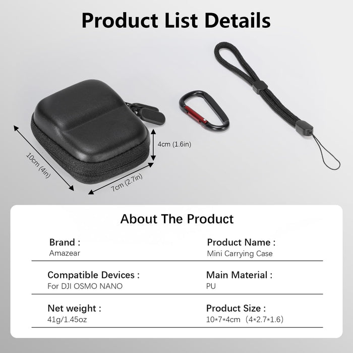 AMAZEAR Carry Case for DJI OSMO NANO/Xtra Atto Accessories